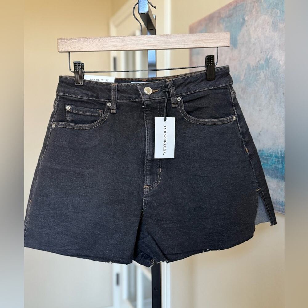 WeWoreWhat High Rise Boyfriend Denim Shorts in Black Women’s size 25